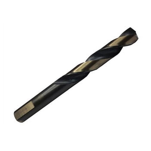 12 Pcs, 1/2" Hss Black & Gold Kfd Split Point Mechanic Length Drill Bit, 3-Flat Shank, Killer Force Drill Bit, Kfdml1/2, Flute Length: 3-1/4"; Overall Length: 5"