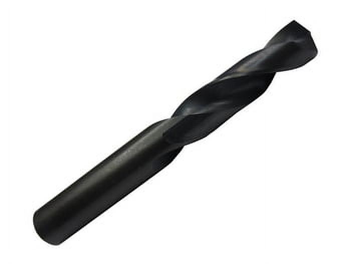 12 Pcs, 1/2" Hss Black Oxide Heavy Duty Split Point Stub Drill Bit, Drill America, D/Ast1/2, Flute Length: 2-1/4"; Overall Length: 3-3/4"; Shank Type: Round; Number Of Flutes: 2 - image 1 of 1