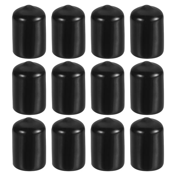 Uxcell Round Rubber End Caps Flexible Rubber Screw Covers for Metal Tube 1/2" 12Pcs