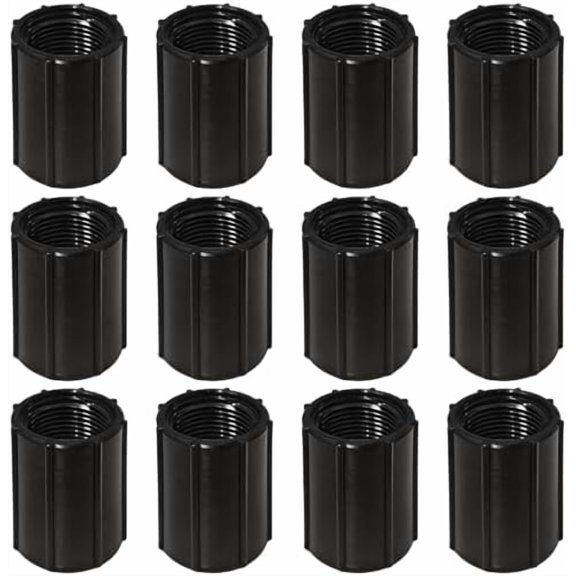 12 Pcs 1/2 Inch Double Female Thread Coupling 1/2" NPT Sprinkler Head Pipe Riser Extension Coupler Drip Irrigation Pipe Fitting for Lawn Garden Sprinkler Irrigation System