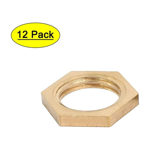 12 Pcs 1/4BSP Female Thread Brass Hex Nut Pipe Fitting Locknut