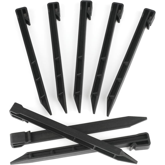 12 Pcs 10 Inch Black Plastic Landscape Edging Stakes Ground Anchoring Lawn Garden