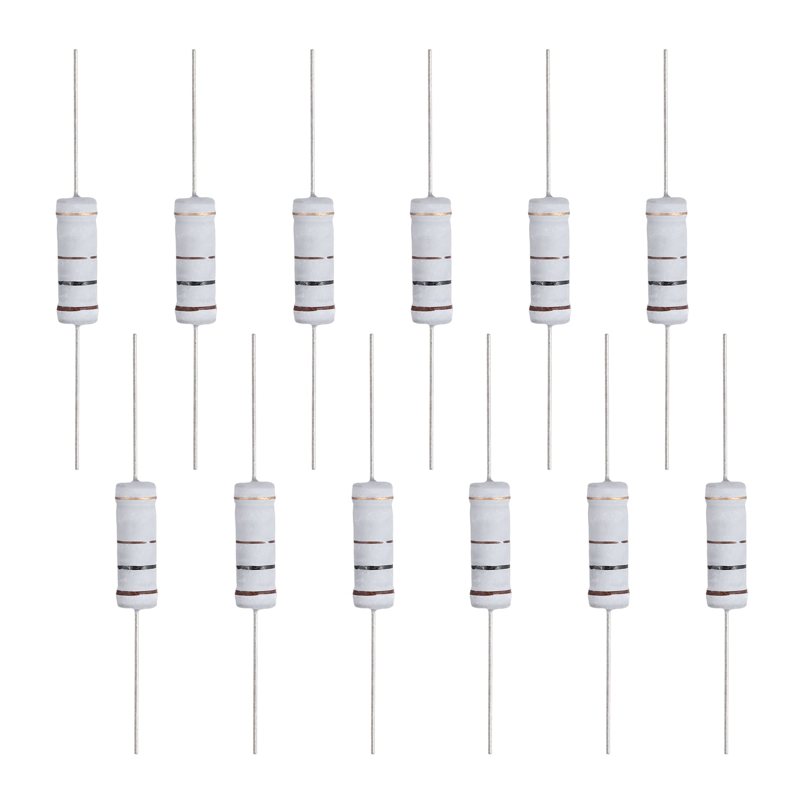12 Pcs 100 ohm Resistor 5 Watt Metal Film Fixed Resistor for Breadboard ...