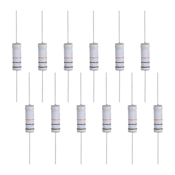 12 Pcs 10K ohm Resistor 5 Watt Metal Film Fixed Resistor for Breadboard and DIY Electronics