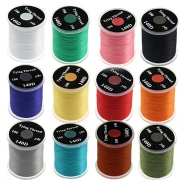 12 Pcs 140D Fly Tying Thread Kit Material Tie Dry Wet Flies Nymph Elastic Wire Nylon Scud Flies Fly Tying Tieing Supplies Fishing Tools