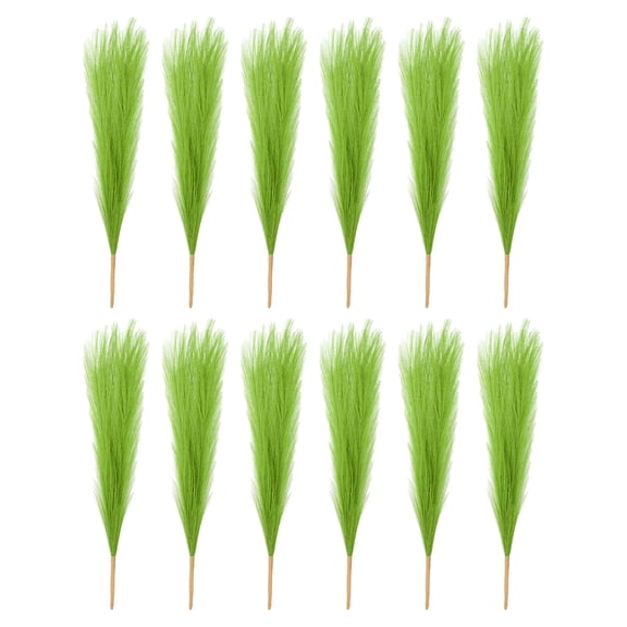 12 Pcs 17 Inch Faux Pampas Grass Artificial Boho Decor Home Grass Green