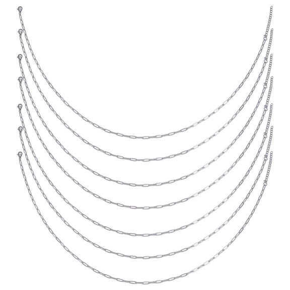 12 Pcs 18 Inch Stainless Steel Paperclip Necklaces Paperclip Chain Link Bulk Minimalist Layering Chains