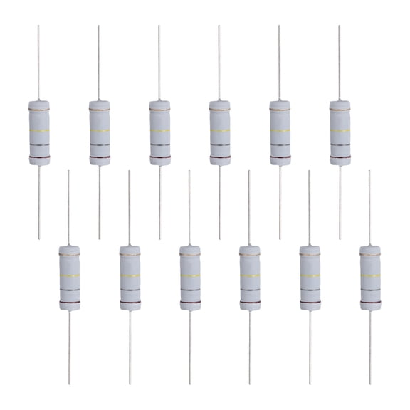 12 Pcs 180K ohm Resistor 5 Watt Metal Film Fixed Resistor for Breadboard and DIY Electronics