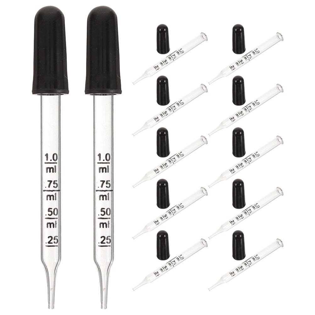 12 Pcs 1ml Dropper Pipette Eye Drop Dispenser for Elderly Pipet Glass ...