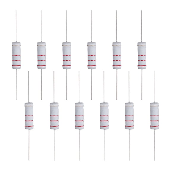 12 Pcs 2.2K ohm Resistor 5 Watt Metal Film Fixed Resistor for Breadboard and DIY Electronics