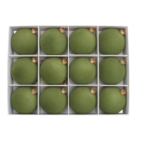 12 Pcs 2.36IN Velvet Christmas Balls Bulk Shatterproof Ornaments for Xmas Tree Decorations, Vintage Flocked Hanging for Holiday Party Home Decor Wreath and Garland