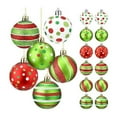 thumbnail image 1 of 12 Pcs 2.4 Inch Christmas Ball Ornaments For Tree, Red And Green Glittering Plastic Hanging Balls Decorations For Christmas Tree Pendants, 1 of 5