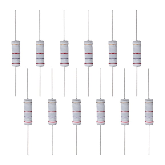 12 Pcs 2.7K ohm Resistor 5 Watt Metal Film Fixed Resistor for Breadboard and DIY Electronics