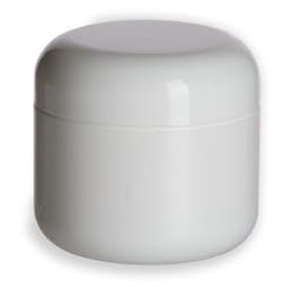 12 Pcs, 2 Oz White Double Wall Plastic Jars with Dome Lid - Made in USA