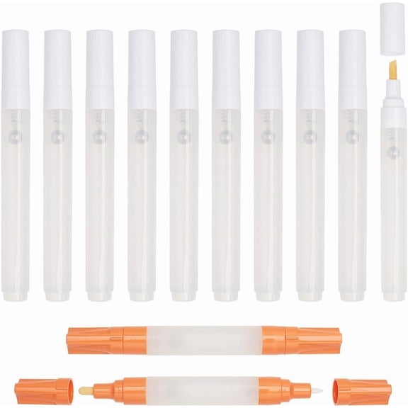 12 Pcs 2 Sizes Empty Refill Paint Markers Blank Refillable Paint Pens White Marker Pen with Transparent Tube for Painting Art Supplies Multi-color
