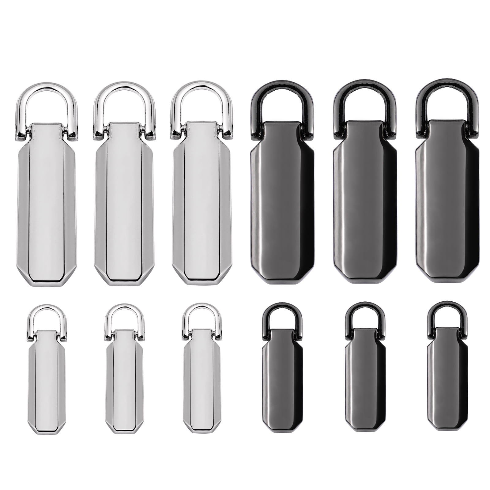 12 Pcs 2 Sizes Zipper Pull Replacements Heavy Duty Luggage Zipper Tabs