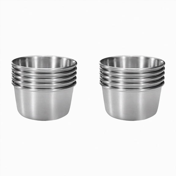 12 Pcs 2 oz Stainless Steel Dipping Sauce Cup, Reusable Metal Condiment Cups Ramekins Containers for Home Party Restaurant Kitchen