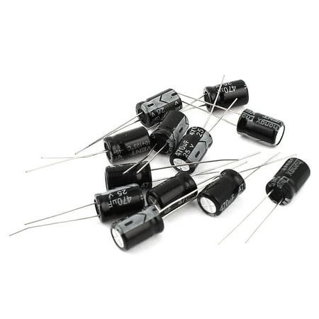 12Pcs 25V 470uF 105C Radial Electrolytic Capacitor 8mm x 12mm