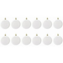 12 Pcs 3.15 Inch Christmas Blank White Ball Ornaments Plastic Xmas Tree Hanging Decorations for Painting Drawing