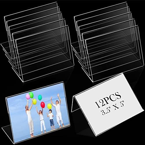 12 Pcs 3.5 x 5 Inch Picture Frame Slant Back Photo Frame Clear Sign ...