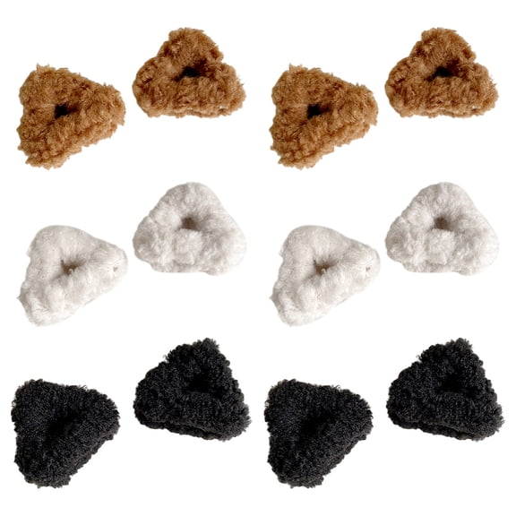 12 Pcs 3 Colors Cat Ear Claw Hair Clips Fuzzy Triangle Hair Clips Barrettes Cosplay Hair Accessories for Women Thick Hair Half Bun Hairpins 53mm