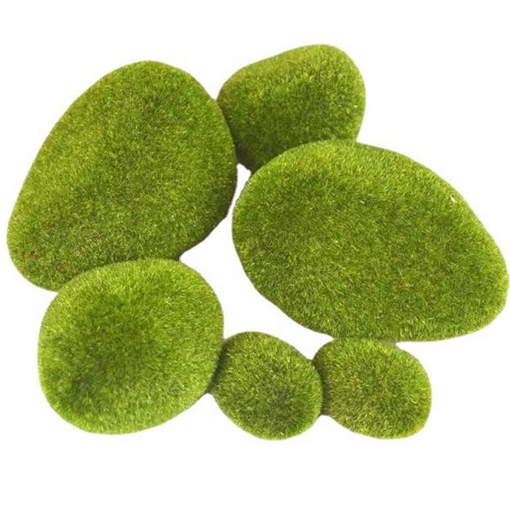 12 Pcs 3 Size Artificial Moss Rocks Decorative Faux Green Moss Covered Stones Fake Moss Balls for Garden Decor DIY Floral Arrangements Plant Poted Decoration