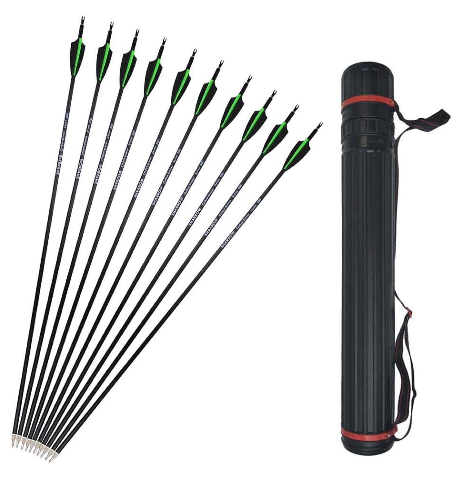 12 Pcs 30 Inch Archery Carbon Arrows 500 Spine Hunting Practice Target