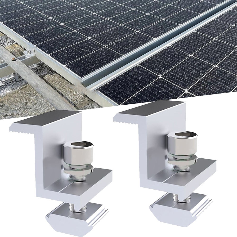 12 Pcs 30mm/35mm Solar Panel Mounting Bracket Clamps Solar End Clamp ...