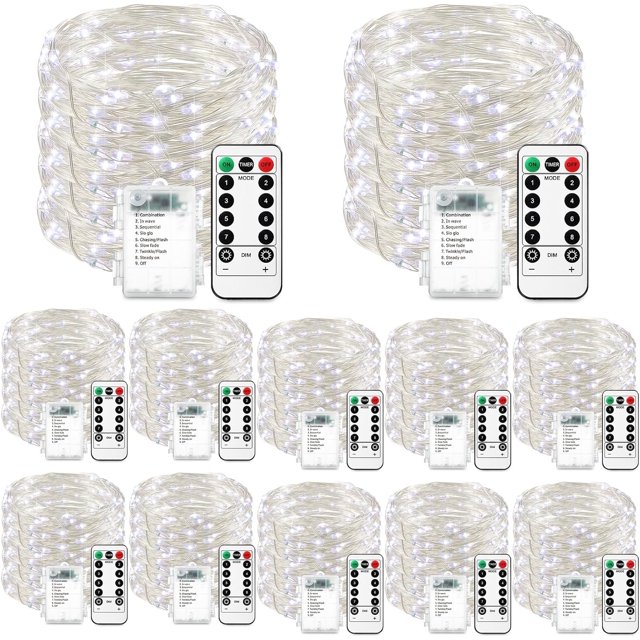 12 Pcs 32.81ft Battery Operated Fairy Christmas Lights 100 LED