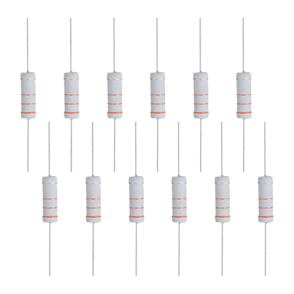 12 Pcs 33K ohm Resistor 5 Watt Metal Film Fixed Resistor for Breadboard and DIY Electronics