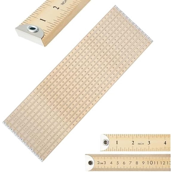 12 Pcs 36 Inches Natural Wood Yard Stick Ruler with Metal Tips and Hang Hole,Clothing Measuring Meter Stick Wooden Yardstick for Home Office$$Office