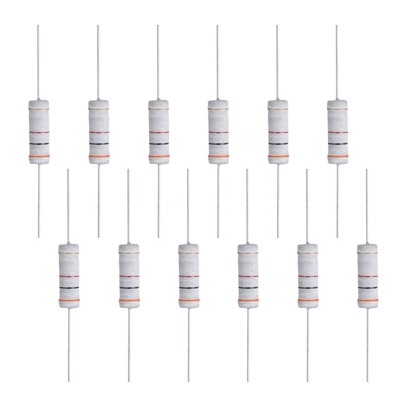 12 Pcs 3K ohm Resistor 5 Watt Metal Film Fixed Resistor for Breadboard and DIY Electronics