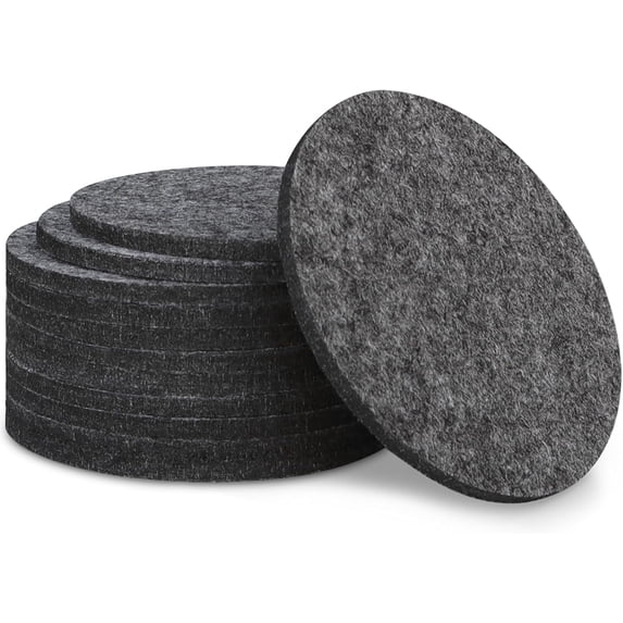 12 Pcs 4 Inch Round Felt Drink Coasters – Thickened & Super Absorbent Grey Mats, Non-Slip Tabletop Protection for Home Decor, Coffee Tables, Kitchen & Living Room Use