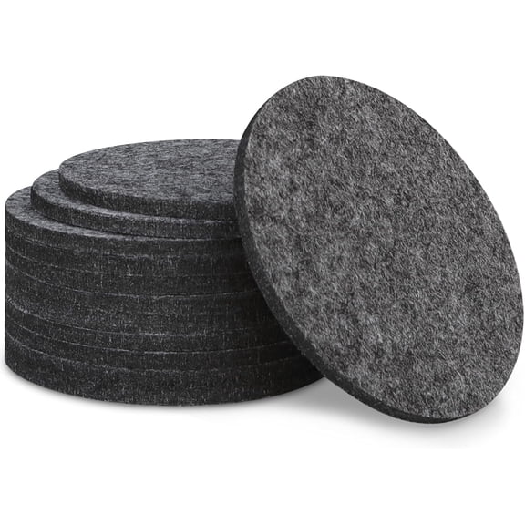 12 Pcs 4 Inch Round Felt Drink Coasters  Thickened & Super Absorbent Grey Mats, Non-Slip Tabletop Protection for Home Decor, Coffee Tables, Kitchen & Living Room Use