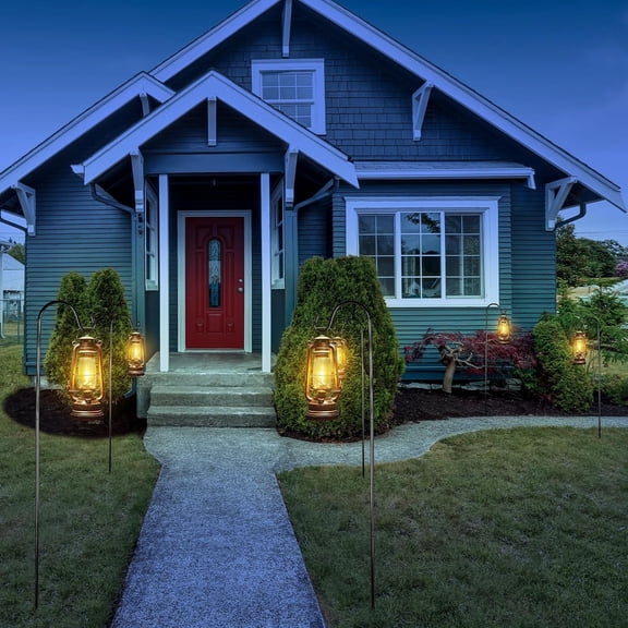 12 Pcs 48 Inch Shepherds Hooks for Outdoor Bird Feeders Pole Metal Garden Hooks Hangers for Hanging Plants, Lanterns, Solar Lights, Windchime, Weddings Decor