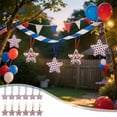 thumbnail image 1 of 12 Pcs 4th of July Decoration Fabric Wrapped Stars, 2.75 x 5.3 Inch Patriotic Ornaments Red White and Blue Stars, Memorial Day Tree Decorations for Independence Day Veterans Day Decor, 1 of 6