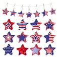 thumbnail image 1 of 12 Pcs 4th of July Ornaments for Tree & Garden Patriotic Wooden Ornaments 250th Anniversary Memorial Day Red White Blue Tree Decorations American Flag Star Hanging Sign Independence Day Decor, 1 of 7