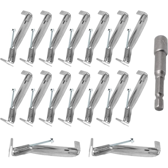 12 Pcs 5 Inch Gutter Hangers 5 Inch Hidden Gutter Brackets, Rain Gutter Hangers with Pre-Inserted Screws, Quick Screw Gutter Clips Gutter Parts for 5" K-Style Aluminum Gutter Repair