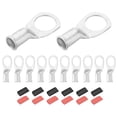 thumbnail image 1 of 12 Pcs 6 AWG - 5/16" Tinned Copper Cable Lugs, Battery Cable End with 12pcs Heat Shrink, 1 of 7