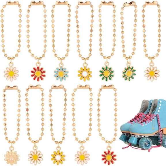 12 Pcs 6 Colors Enamel Daisy Charm Flower Shape Pendants Decoration Daisy Dangle Charms Beads
