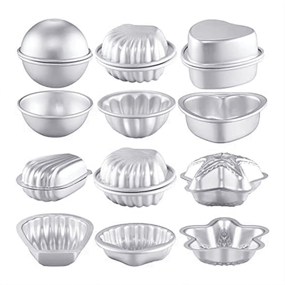12 Pcs 6 Shapes Bath-Bomb Making for Crafts DIY Crafting Mould Handmade Soaps Candle Cake Baking