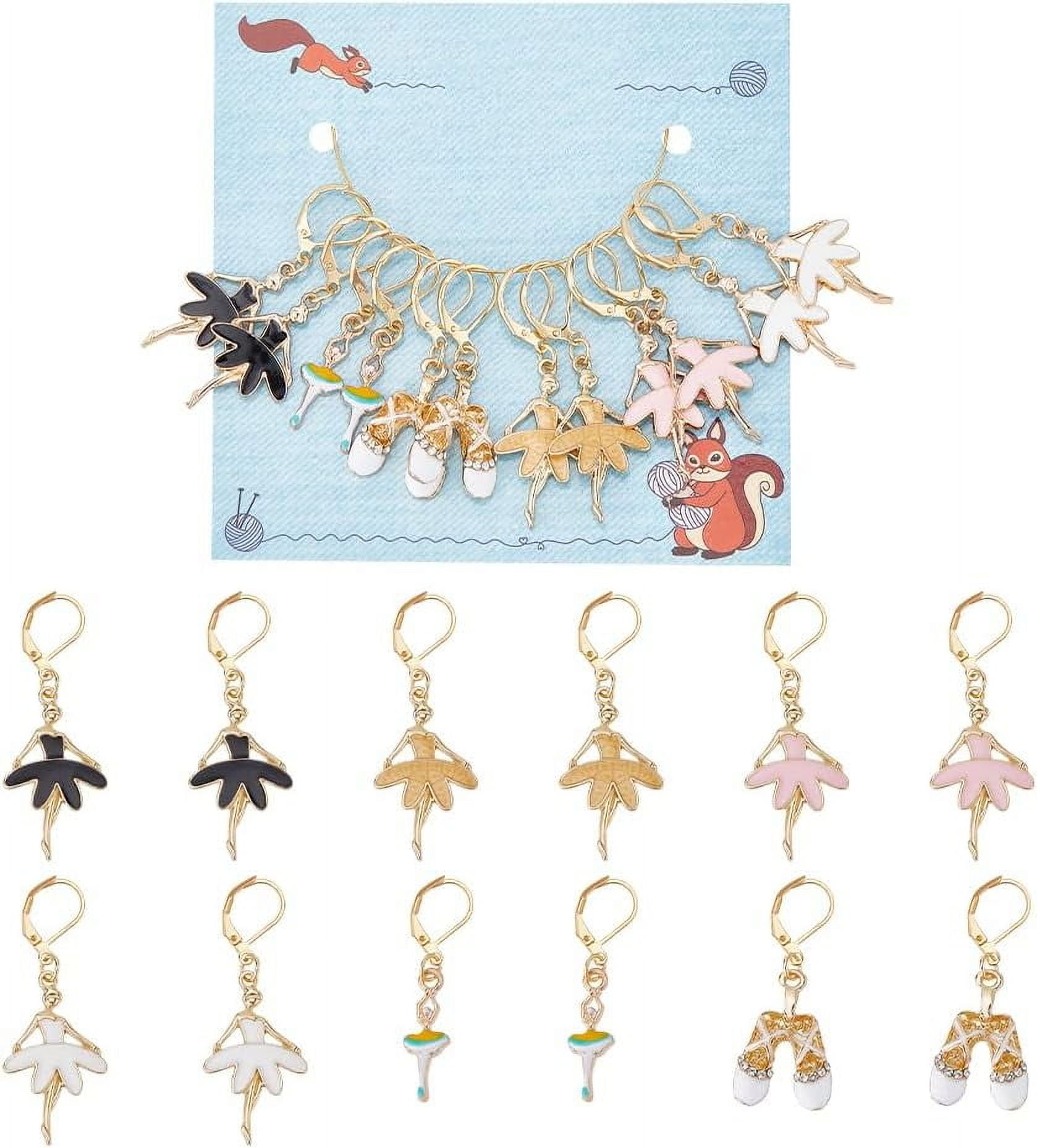 NBEADS 12-Piece Cow Stitch Markers – Colorful Alloy Enamel Locking Markers For Knitting & Crochet - View #9