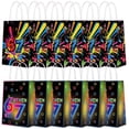 thumbnail image 1 of 12 Pcs 67 Black Neon Graffiti Party Favor Bags - Meme Theme Goodie Bags Party Supplies, Trendy Neon Gift Bags, 1 of 5