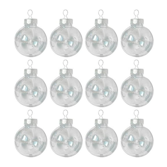 12 Pcs 6cm Clear Plastic Fillable Ornament Balls - DIY Christmas Craft Decoration