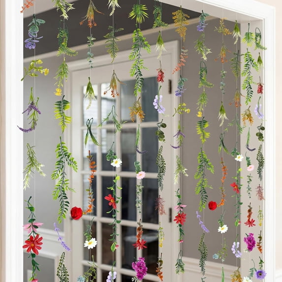 12 Pcs 70.8 ft Artificial Wildflower Vine Garland Hanging Silk Floral Backdrop for Wedding Home Garden Wall Arch Decor