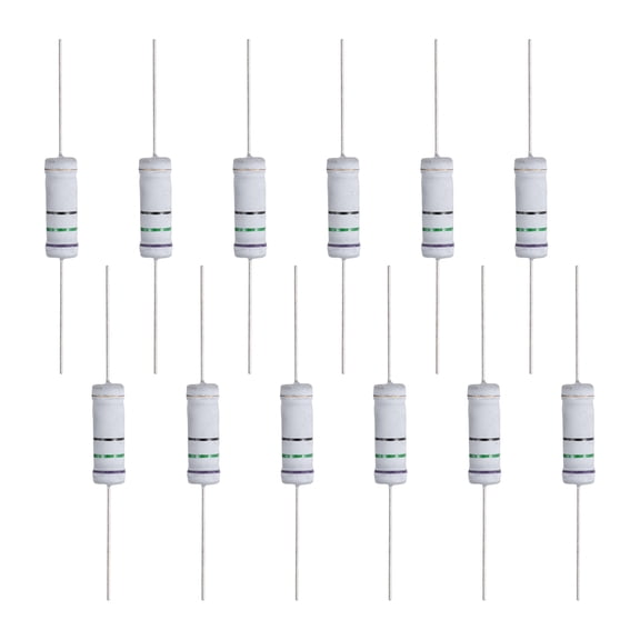 12 Pcs 75 ohm Resistor 5 Watt Metal Film Fixed Resistor for Breadboard and DIY Electronics