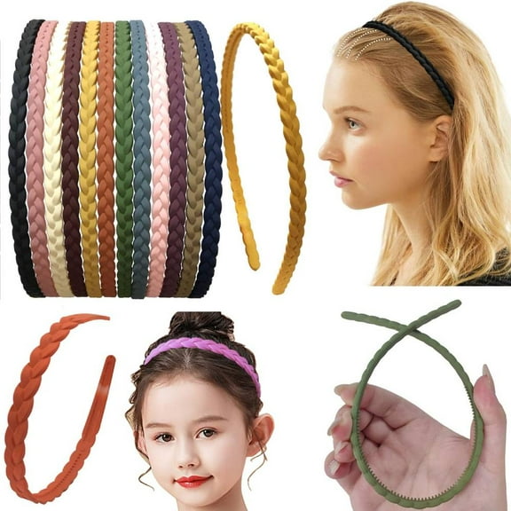 12 Pcs  7mm Thin Headbands For Women,Plastic Headband with Teeth Head Bands Combing Hairbands Hair Accessories for Teens and Women