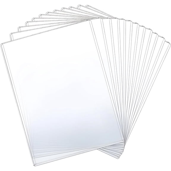 12 Pcs 8 1/2" x 11" Rigid Print Protectors - Clear Toploaders - Hard Plastic Document & Photo Sleeves - Birth Certificate Protector