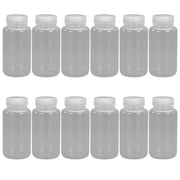 12 Pcs of 8.5 fl oz / 250 ml PP Plastic Reagent Bottles, Transparent Wide Mouth Sample Bottles with Caps, Leak-proof, Heat-resistant for Laboratory and Household Use