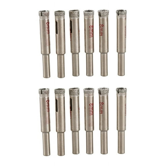 12 Pcs 8mm Diamond Core Drill Bits Ceramic Tile Glass